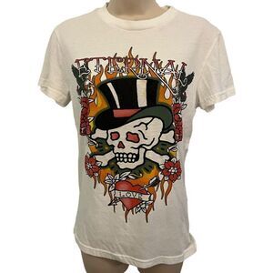 Ed Hardy Like White Eternal Love T-Shirt. Cotton blend. Size Small
